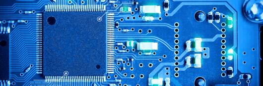 Close-up electronic circuit board.